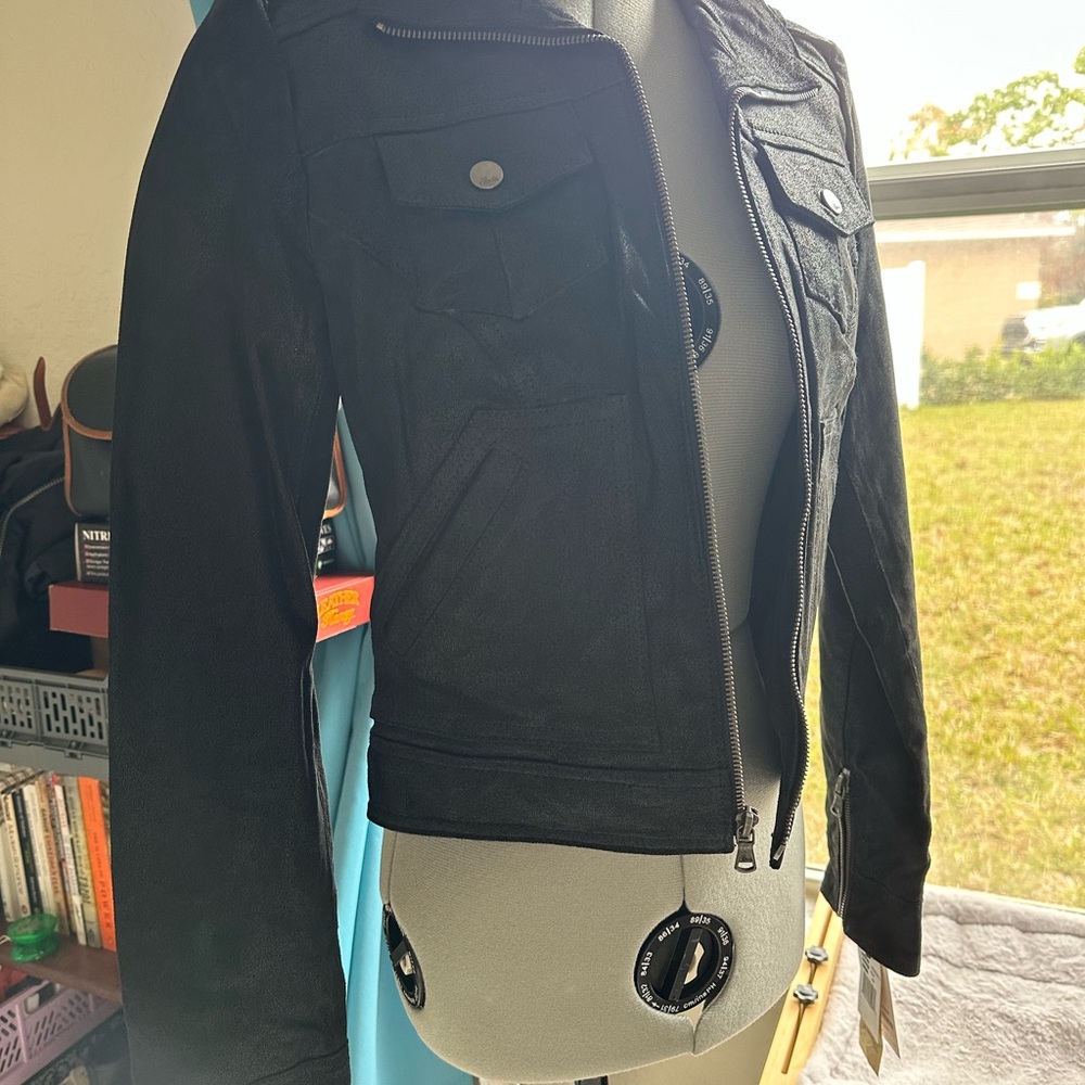 Levi's Black Leather Jacket for Women